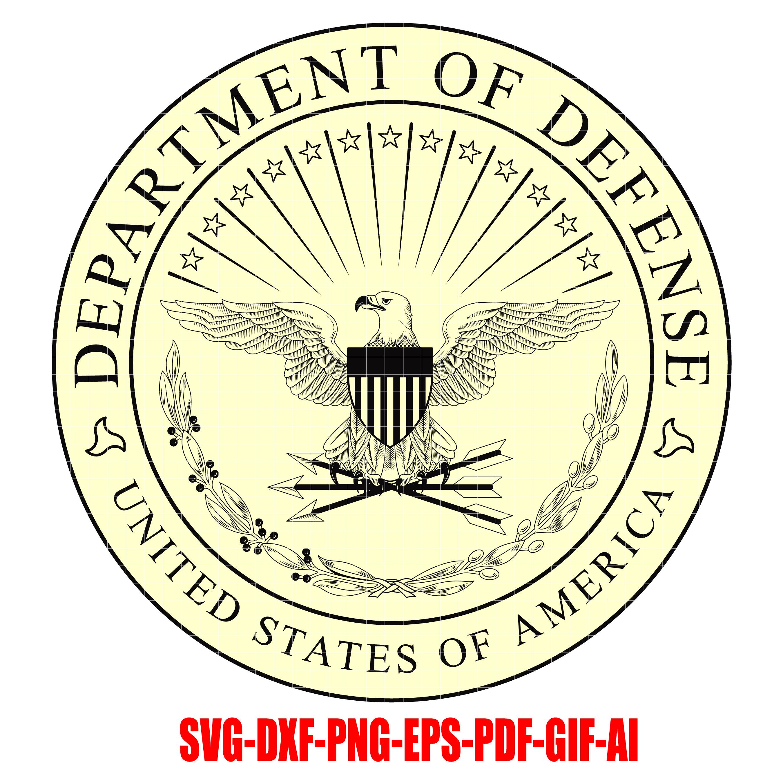 United States, of America, Department, of Defense,Badge, Laser Cutting, Vector Art, Cut Files, Digital Printing, Ai, Svg, Dxf, Png, Custom,