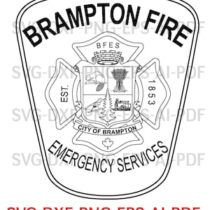 Brampton Fire, & Emergency Services, Police, Badge Seal, Custom, Ai, Vector, SVG, DXF, PNG, Laser machines, Fiber laser machines,