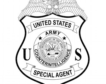 thumbnail image 2 of Defense Intelligence Agency Special Agent Sticker – Gold Foil Car Decal – Orange 2 of 2