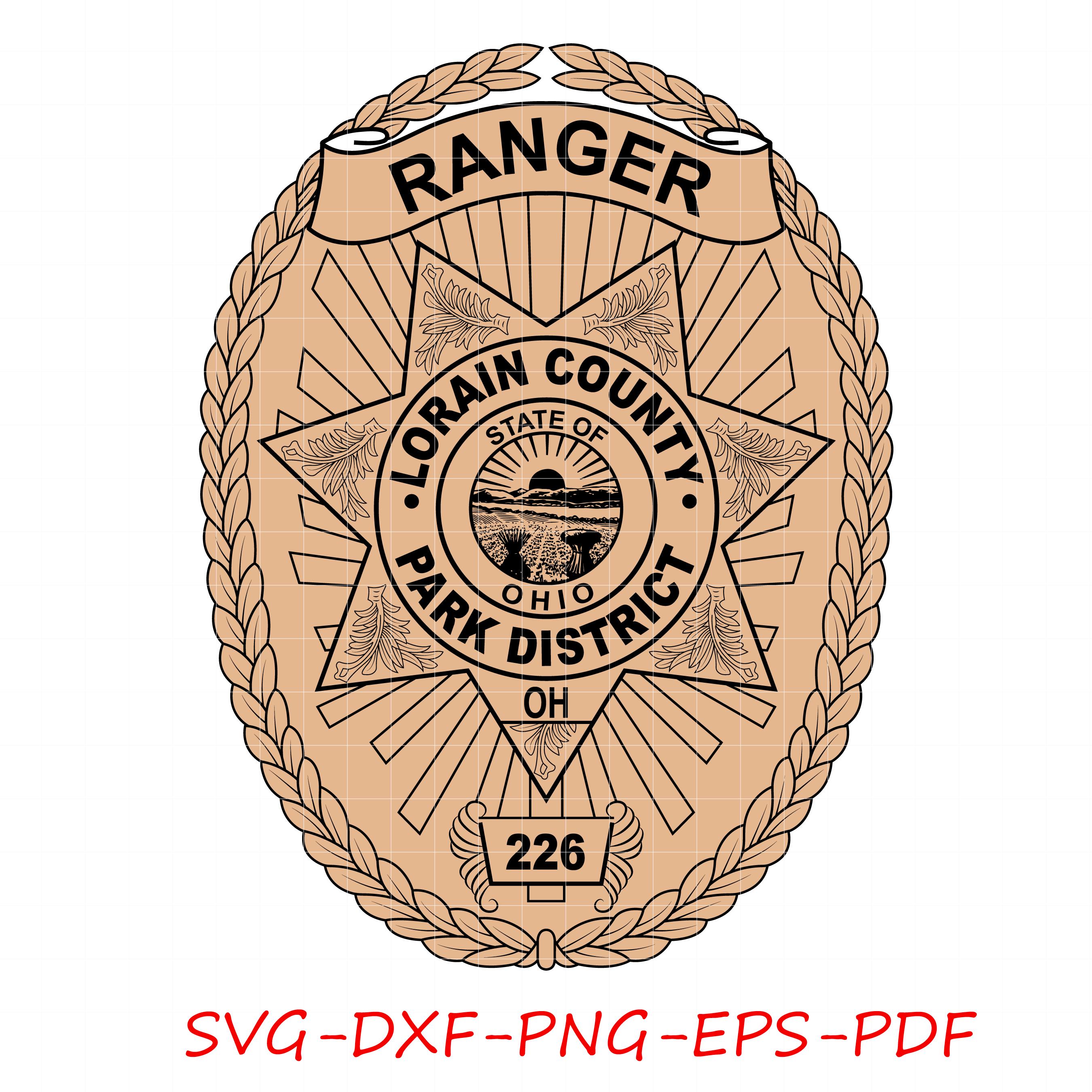 State of Ohio, Ranger Park District, Badge, Seal, Logo, Laser Cutting ...