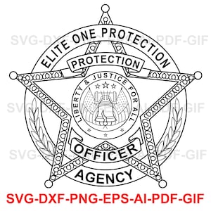 Elite One Proteção, Liberdade e Justiça para Todos, Agência Oficial, Corte a Laser, Arte Vetorial, Arquivos de Corte, Impressão Digital, IA, SVG, DXF, PNG