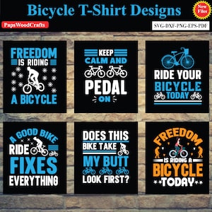 Bicycle T-Shirt Designs Bundle | Bike Vector Images,Cycling Tshirt Design,Cycle Quotes,Motivational Bundle Vectors