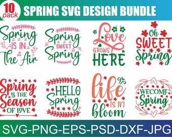 Spring Svg Bundle, Hello Spring Svg, Spring is Here Svg, Spring Png ...