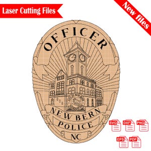 Officer,  New Bern Police, City of New Bern, Police Officer, Badge, Logo, Seal, Custom, Ai, Vector, SVG, DXF, PNG