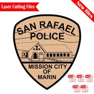 San, Rafael, missie, stad, marine, politie, officier badge, logo, zegel, aangepast, AI, Vector, Svg, dxf, png,