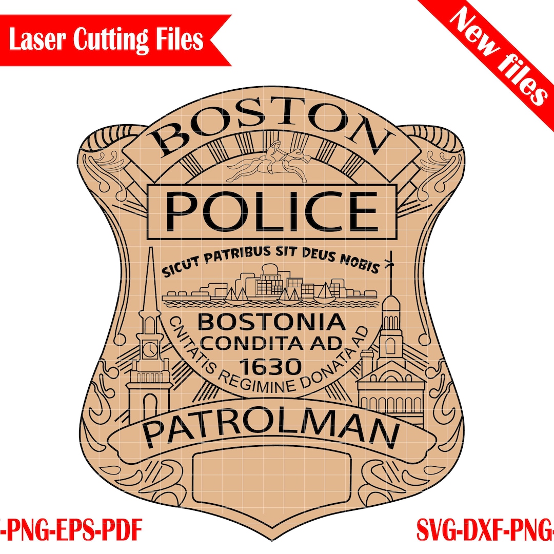 Boston Police Patrolman Badge | Official Emblem Digital Files, Logo ...