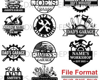 Pacchetto SVG per officina/garage - File digitali personalizzati per meccanici e tuttofare, ideali per insegne e lavori creativi.