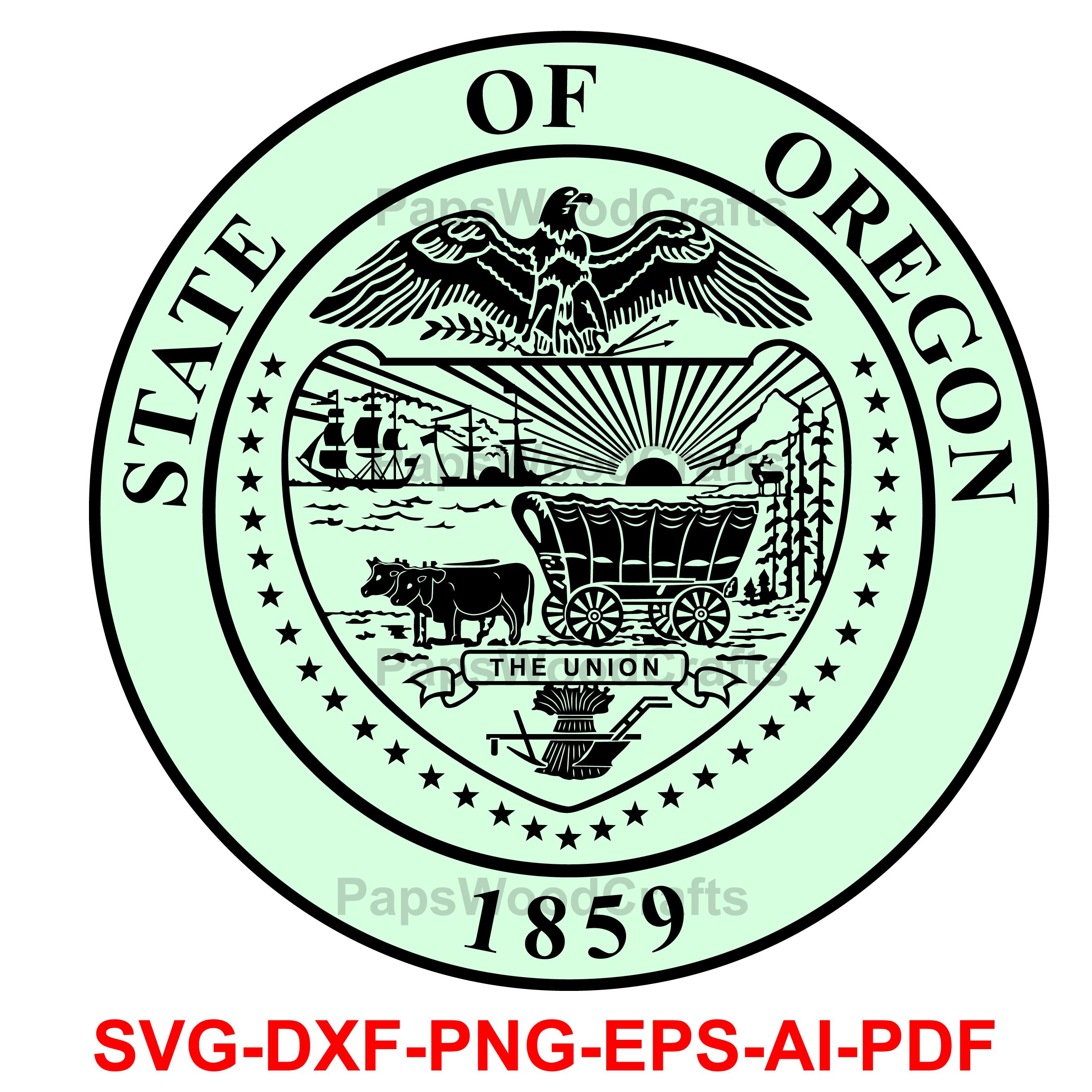 Great Seal, of the State Of, Oregon, Badge, Logo, Seal, Custom, Ai ...