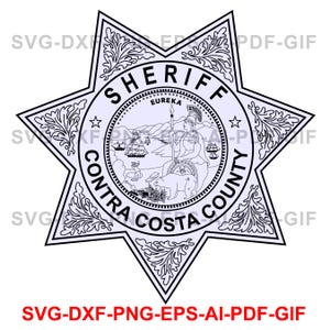 Contra Costa, County Sheriff, Logo, Badge, Laser Cutting, Vector Art, Cut Files, Digital Printing, Ai, Svg, Dxf, Png,
