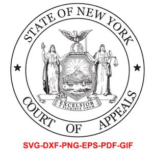 Sceau de la Cour d'appel de New York, insigne, sceau, découpe laser, art vectoriel, fichiers coupés, impression numérique, IA, Svg, Dxf, Png,
