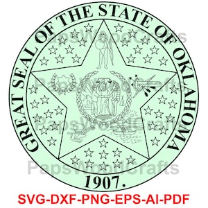 Great Seal, of the State of, Oklahoma,  Badge, Logo, Seal, Custom, Ai, Vector, SVG, DXF, PNG, Digital,