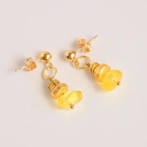 Gold Baltic Amber Dangle Earrings-14k gold filled Earrings- Handmade