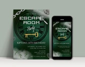 Escape Room Party Invite Teen, Boys Escape Room Invitation Template, Mystery Break Out Party, Digital Birthday invite, Instant Download BD30