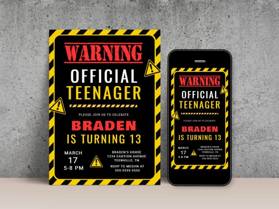 Warning Official Teenager 13th Birthday 13 Years Party Warning Official Teenager 13th Birthday 13 Years Party