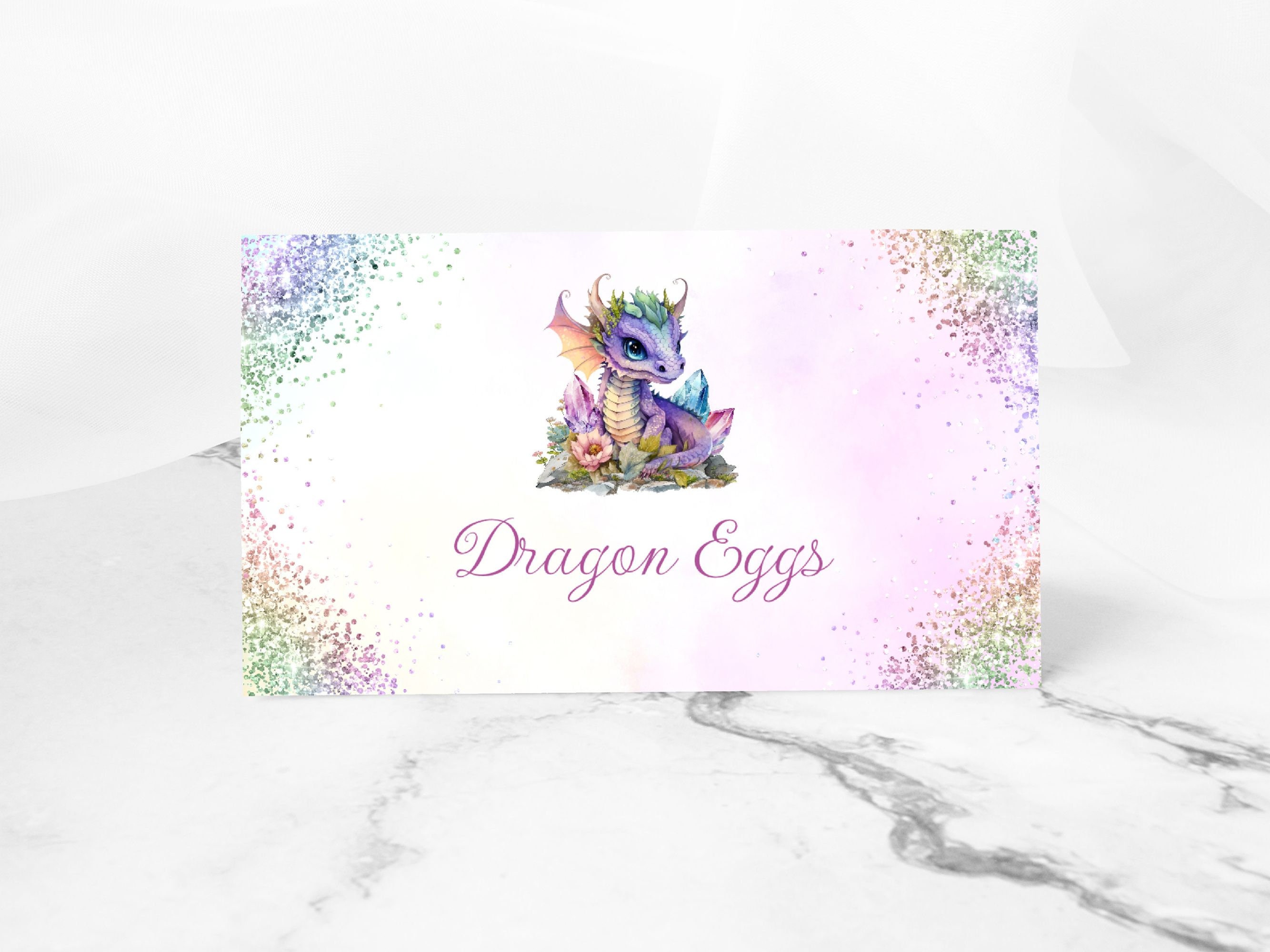 Girl Dragon Food Labels Editable Dragon Party Decor - Etsy
