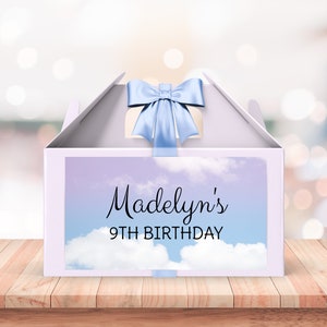 Cloud Nine Party Favor, Gable Box Label, Favor Box Label, Birthday Party Label, Birthday Gift Box Label, Cloud 9 Decor INSTANT DOWNLOAD BD19