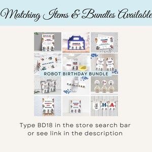 Robot Buffet Card Template, INSTANT DOWNLOAD, Printable Robot Food ...