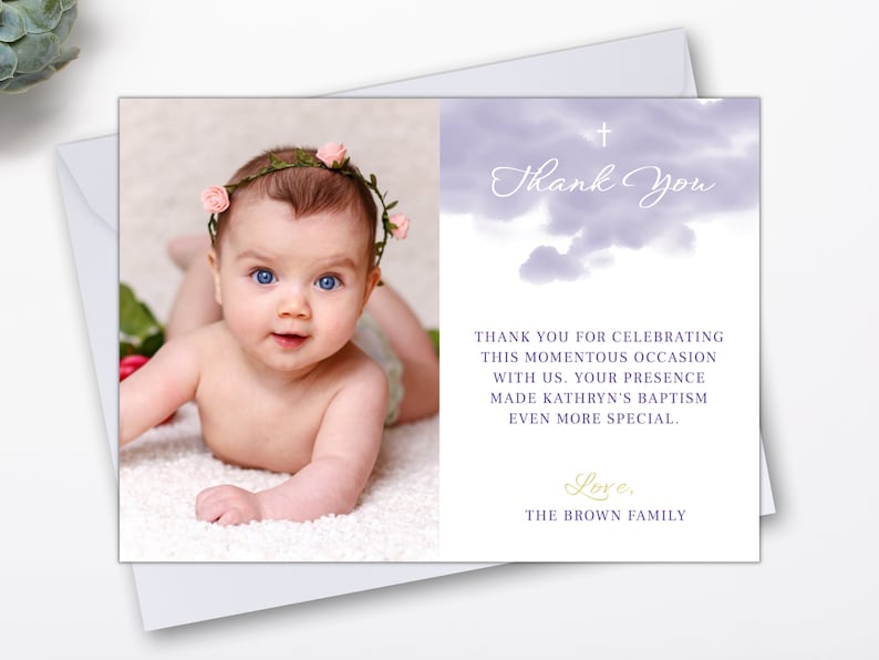 Baptism Thank You Card Template INSTANT DOWNLOAD Printable Etsy Canada