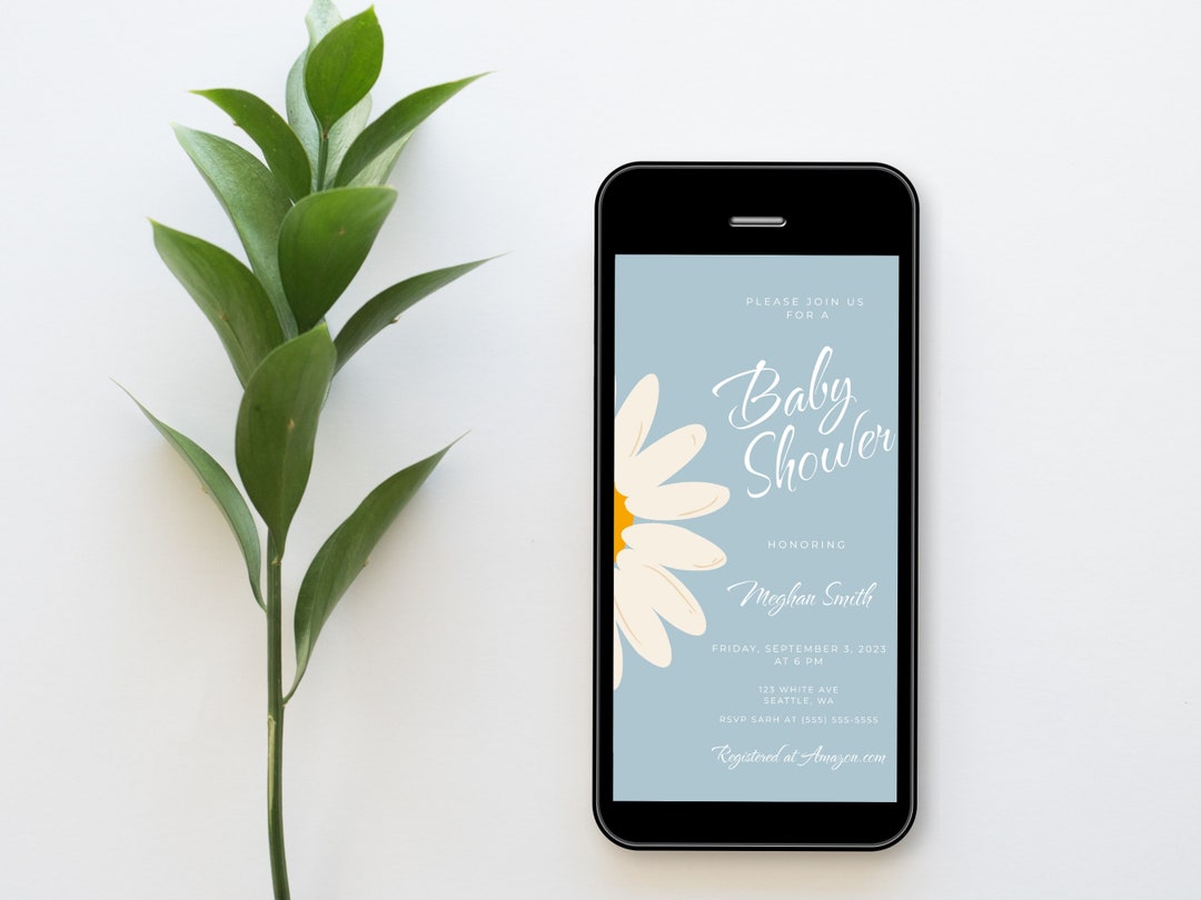 Daisy Baby Shower Digital Invitation Editable INSTANT Etsy