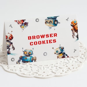Robot Buffet Card Template, INSTANT DOWNLOAD, Printable Robot Food ...