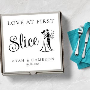 Wedding Pizza Box Label, Editable Wedding Favor, Pizza Box Template, Custom Pizza Box Label Printable, Pizza Party Digital Download, W02