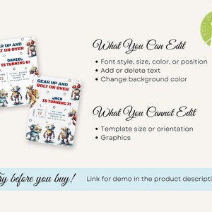 Robot Buffet Card Template, INSTANT DOWNLOAD, Printable Robot Food ...