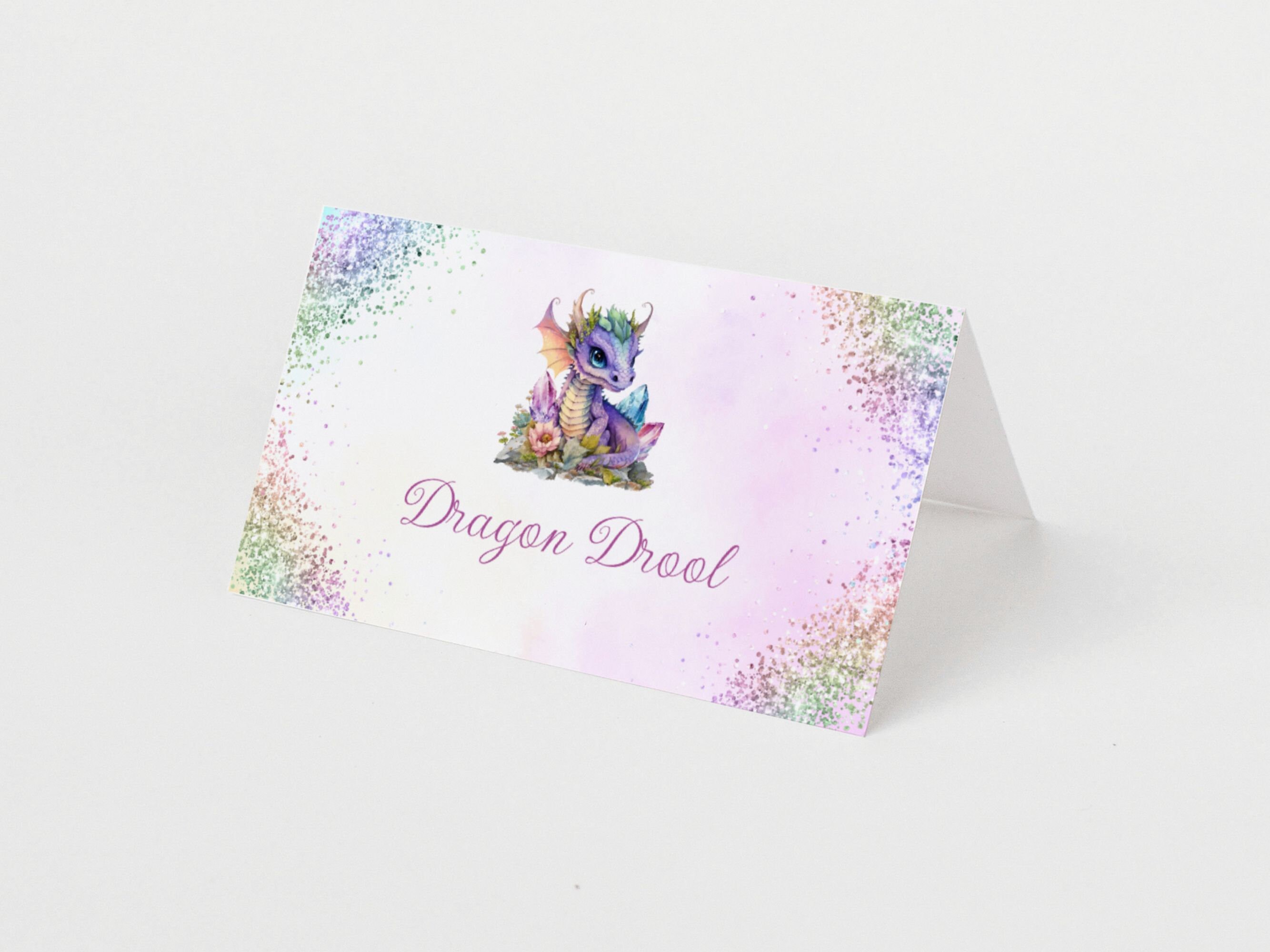 Girl Dragon Food Labels, Editable Dragon Party Decor, Printable Food ...