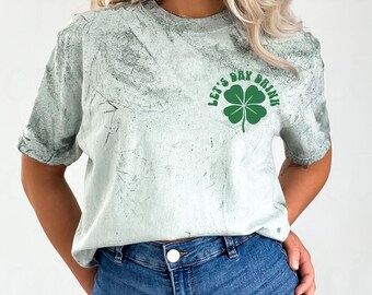 Camiseta del día de San Patricio, Let's Day Drink, San Patricio, camiseta del día de San Patricio, camiseta de la suerte, camiseta irlandesa, camisetas del día de San Patricio, camiseta irlandesa para mujer