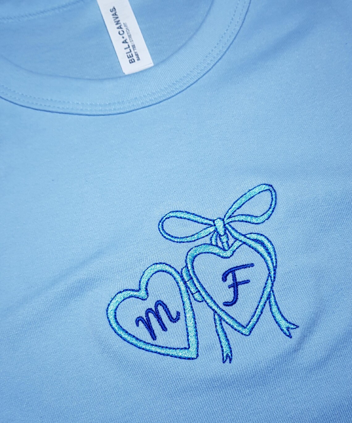 Personalized Embroidered Heart Baby Tee Shirt: Custom Initials ...