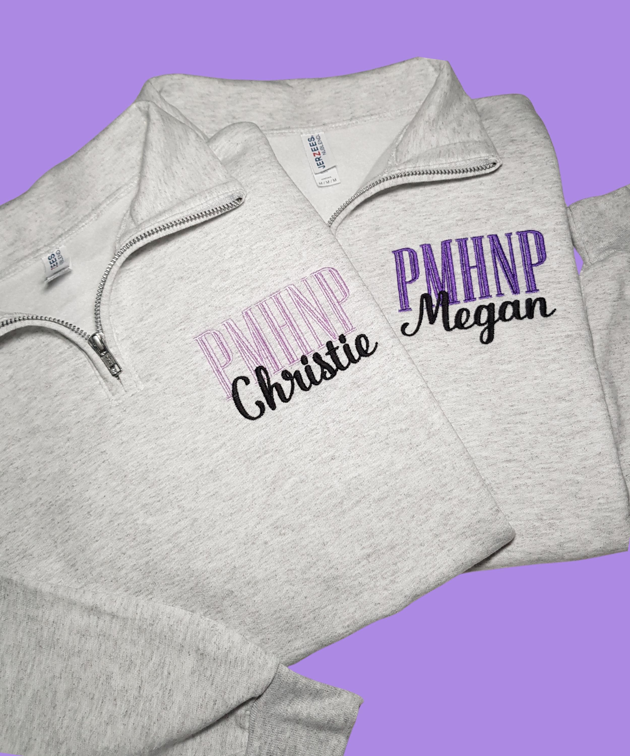 Psych Sweaters Custom PMHNP Quarter Zip Sweater, Embroidered Psychiatric Nurse ...