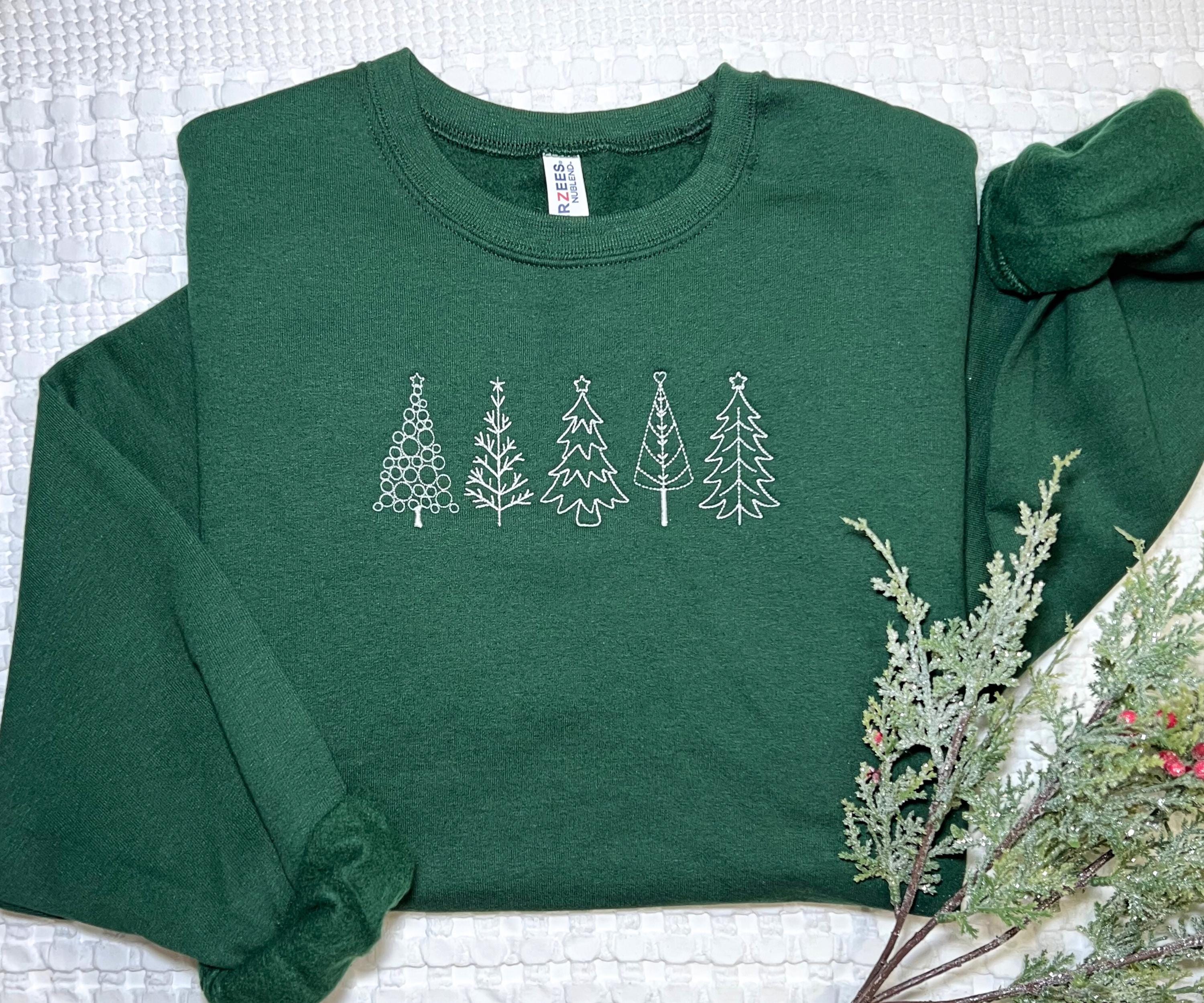 Embroidered Tree Sweatshirt - Etsy Embroidered Tree Sweatshirt - Etsy