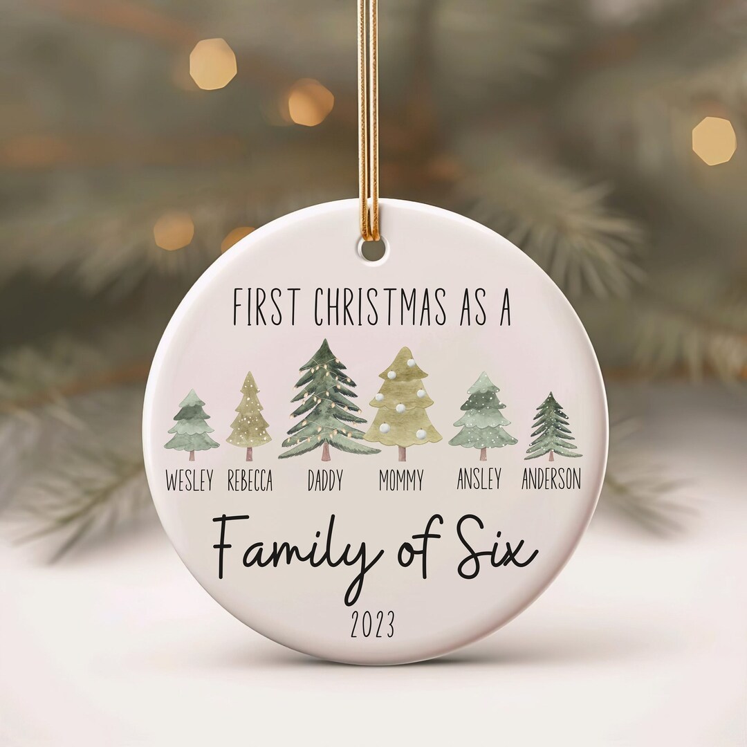 Personalized Family Of 6 Christmas Ornaments 
