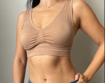Comfortable high support breathable seamless soft daily bralette with removable pads no wire bra top sports bra
