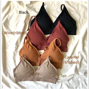 Daily basic thicker removable padded seamless triangle bralette for small chest wireless no hook sports bra top image 9