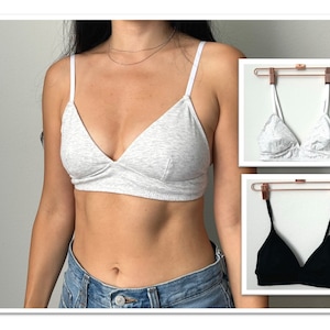 Cotton bralette seamless daily sports bra with no pads no wire no hooks triangle pullover t-shirt bra