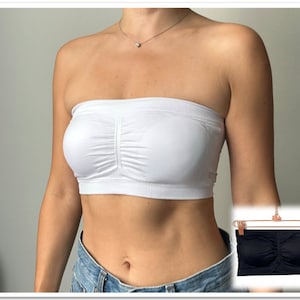 Basic bandeau bralette with with removable pads tube bra top