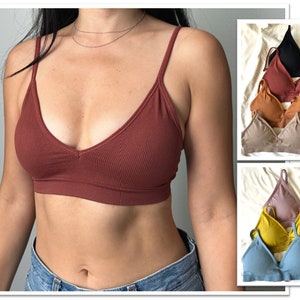  70s Retro Sports Bra for Women High Support Padded