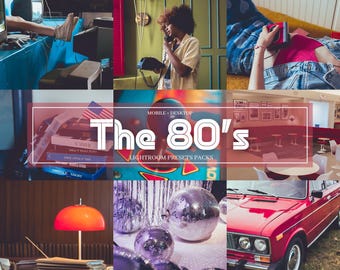 THE 80'S | 97 Mobile & Desktop Lightroom Presets, Retro Neon and VHS Aesthetic Filters, Editing Pack for Bloggers and Influencers