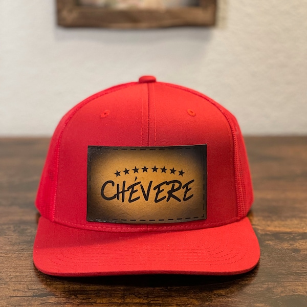 Elegant Venezuela trucker cap laser engraved leather patch