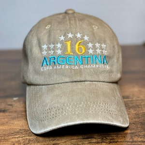 Washed embroidery Argentina cap Copa America Champions Campeones