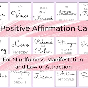 99 carte DIGITALI di affermazione positiva, Affermazioni quotidiane, Ama te stesso, Io sono mazzo di affermazione, Legge di attrazione, Carte di consapevolezza