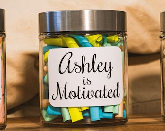 Motivational Affirmation Jar- 60 Affirmations for Daily Motivation- Inspirational quotes about life- Affirmation Cards- Self care gift box