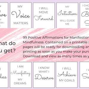 99 DIGITAL Positive Affirmation Cards, Daily Affirmations, Self Love ...