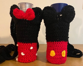 Mickey and Minnie Mouse Water Bottle Crossbody Bag