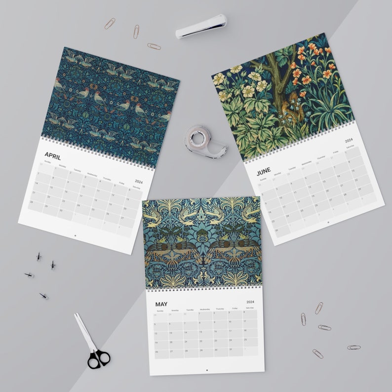Wall Calendar 2024 William Morris Giftful Calendar, Date Calendar, Wall