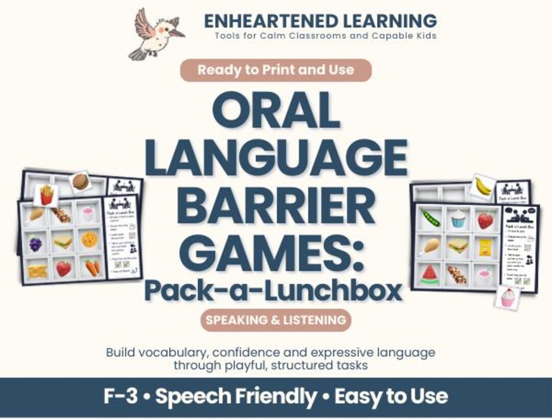 Sign Language Packaging Game Pack a Lunch Box Barrier Game: Printable Speech & Language Activity ...