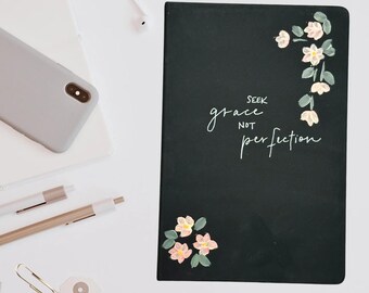 Seek Grace Not Perfection Hand Painted Leatherette Journal