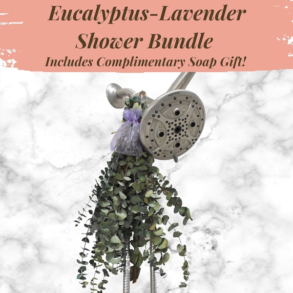 Eucalyptus Lavender Shower Bundle with Free Soap | Self Care Set | Gifts for Her | Mother's Day Gift | Girlfriend Gift | Bachelorette Gift