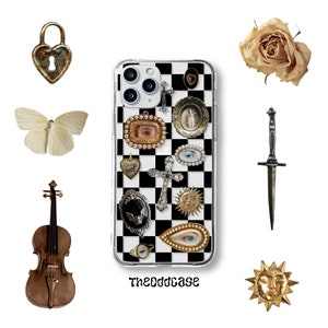 Gothic Collage Phone case • Witchy Goth Aesthetic • Baroque Art Alt fashion • Grunge Fairy Clear case • iPhone 15 X XR XS SE 11 12 Pro 13
