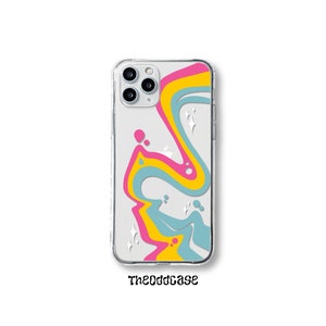 Pansexual flag phone case • Clear Iphone case • Summery LGBTQIA Pride month Abstract Wavy trendy case • iPhone 15 x Xr XS SE 11 12 Pro 13